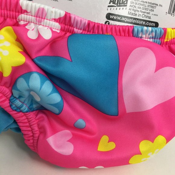 Swimschool Reusable Swim Diaper UPF 50 Level 1 18-22 lbs 12 Months Swim Pink New - Picture 7 of 12